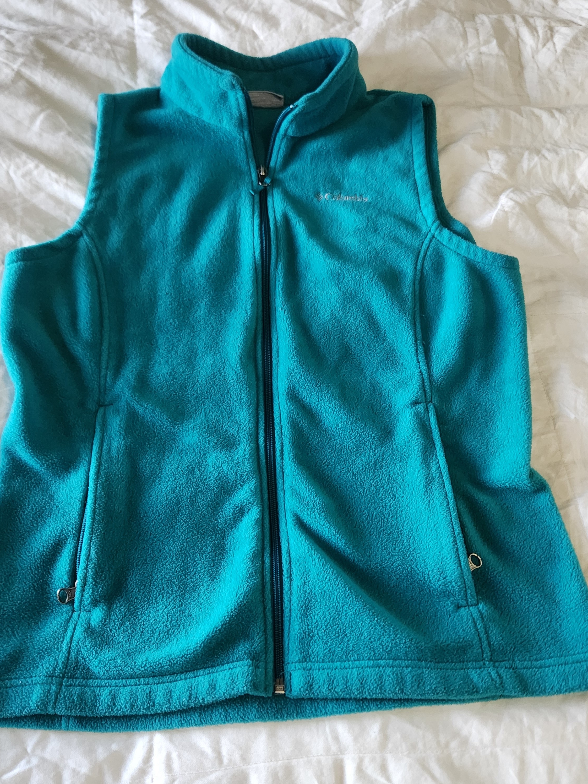 Columbia Teal Zip-Up Fleece Vest